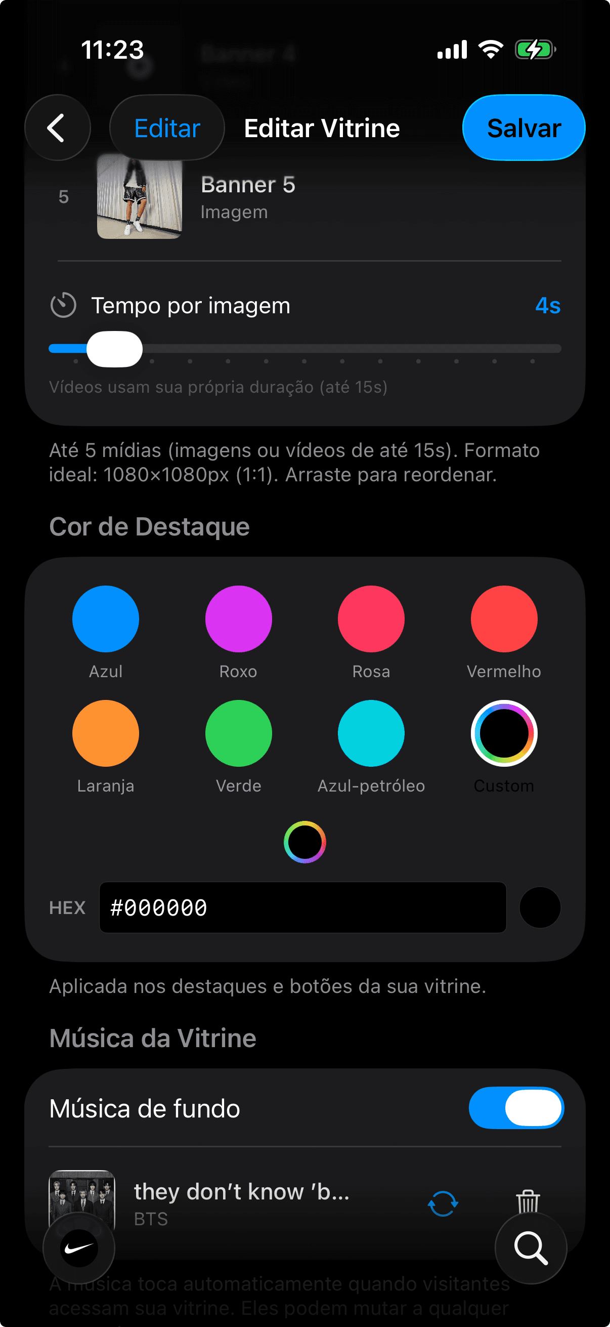 Vitrine Customizável